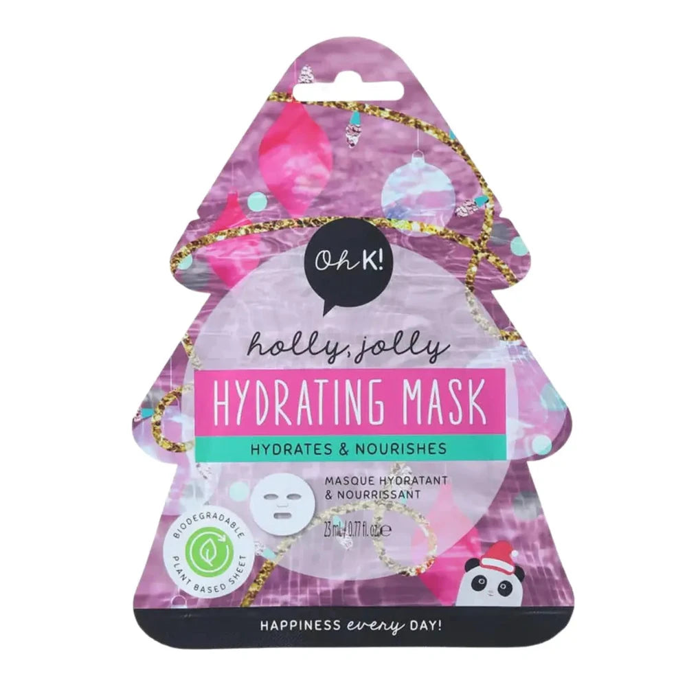 Oh K! Holly Jolly Hydrating Mask packaging on a white background