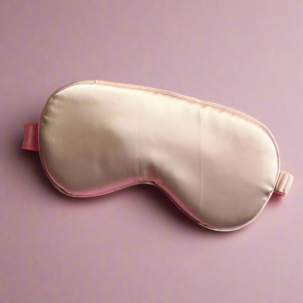Pink silk sleep mask