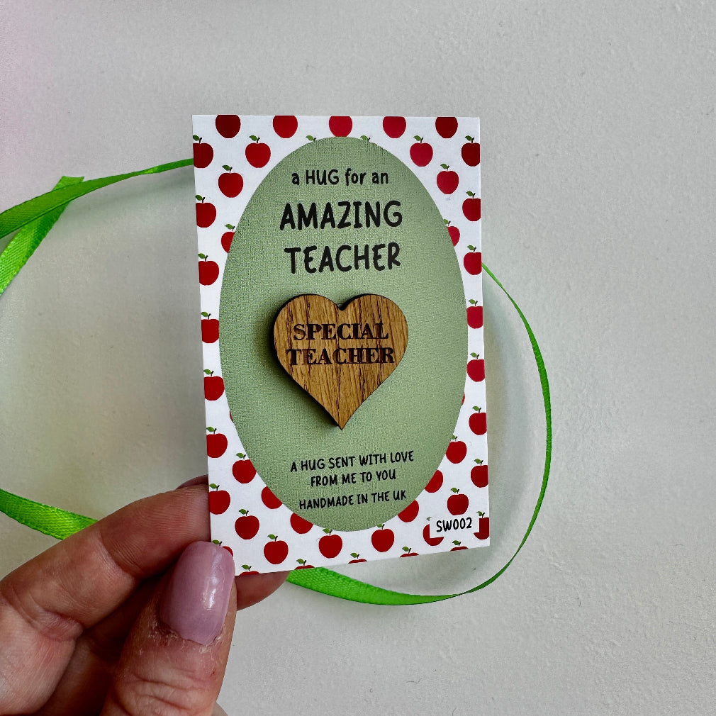 a hug for an amazing teacher pocket hug with a wooden token engraved with special teacher