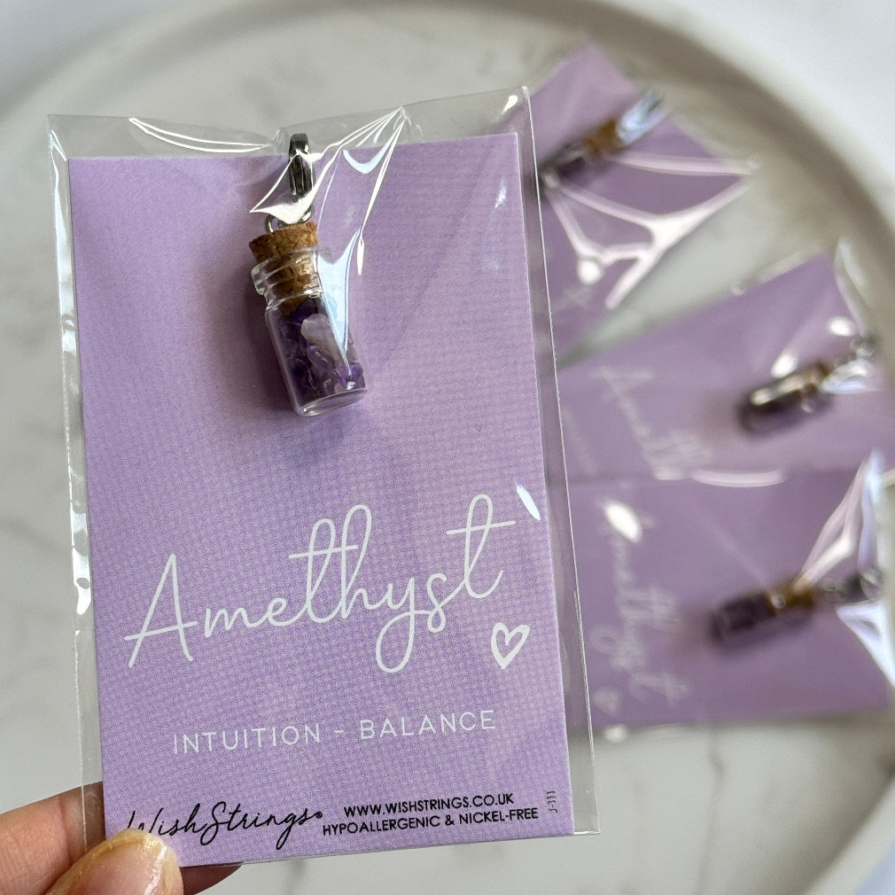 Amethyst - Crystal Gemstone Wishing Jar