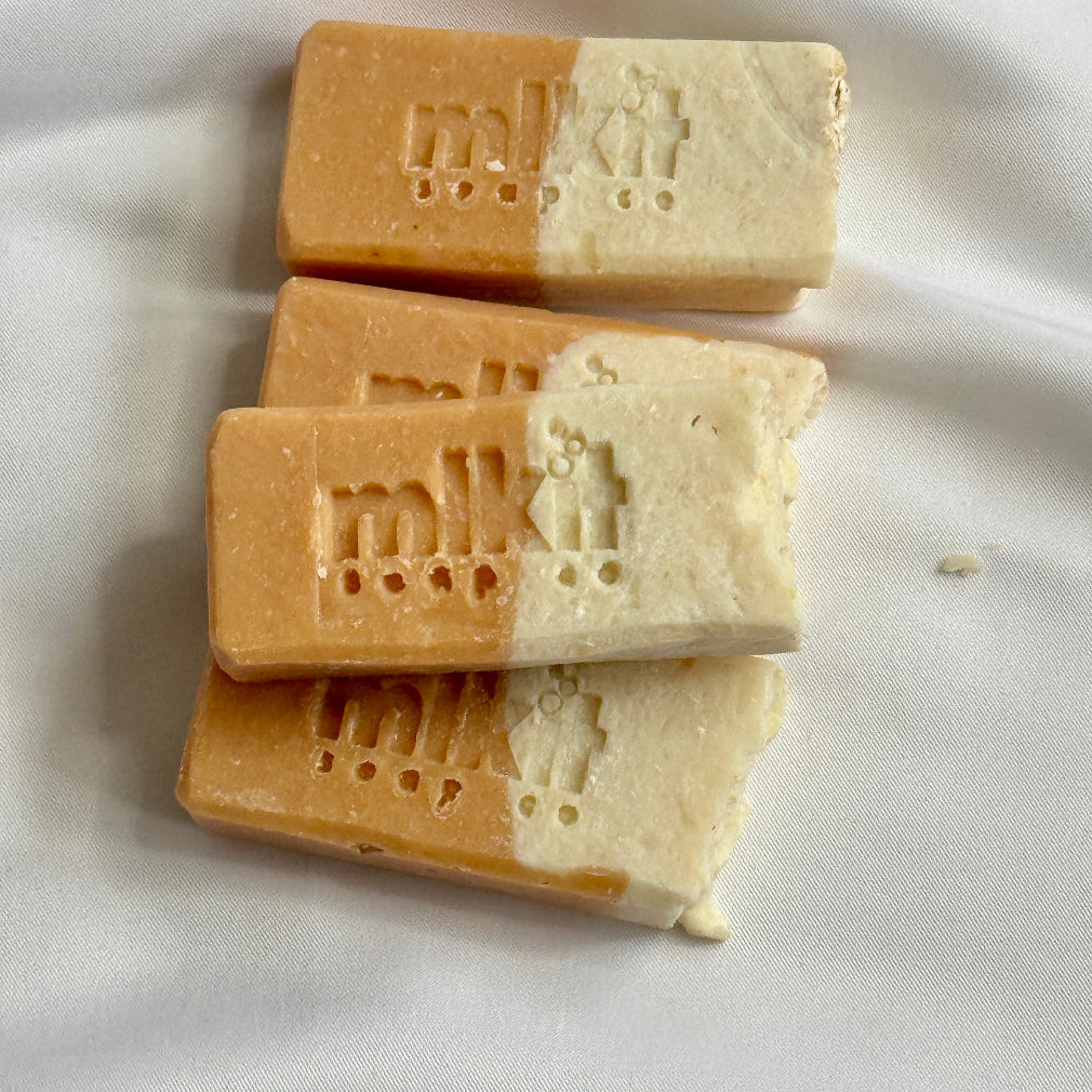 Handmade Oat soap bar - cream and white coloured
