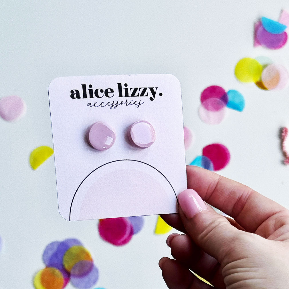 Pink Clay Circle Earrings