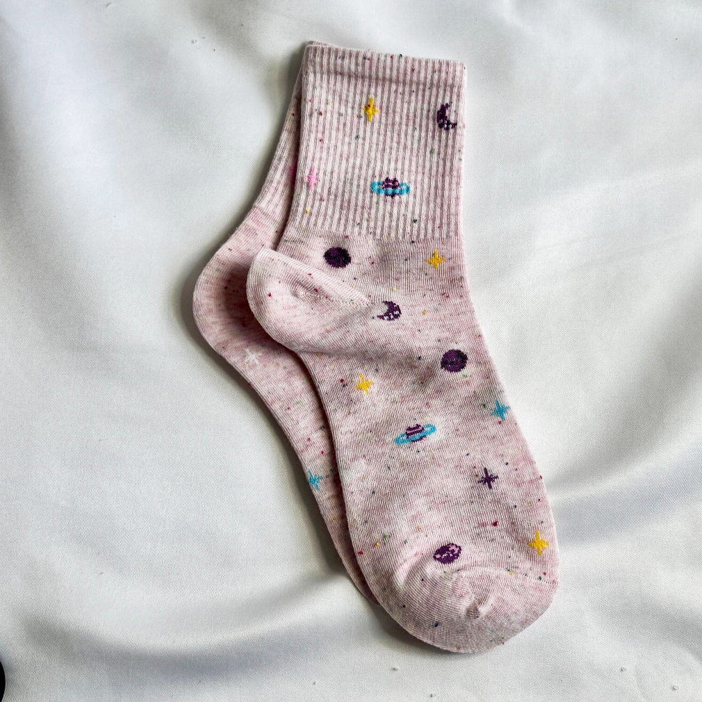 Pink Galaxy Socks
