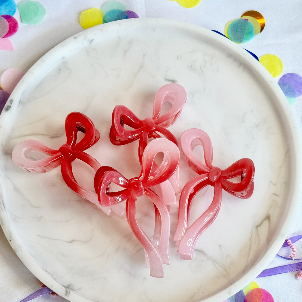 Pink Bow Hair Clip