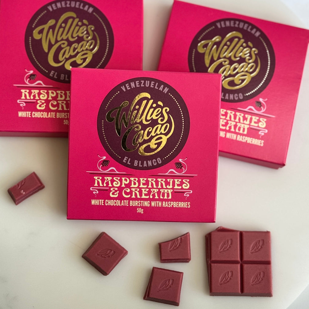 Raspberries & Cream White Chocolate Bar