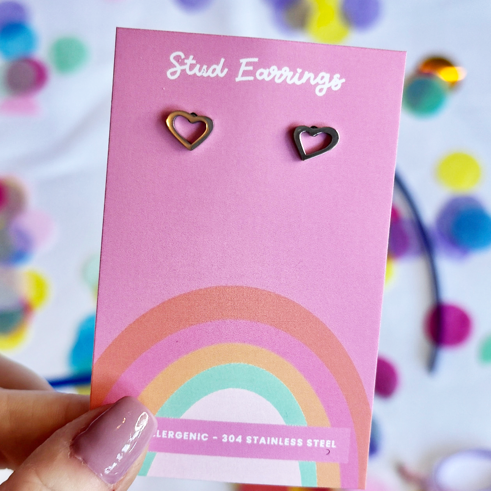 Silver Open Heart Earrings