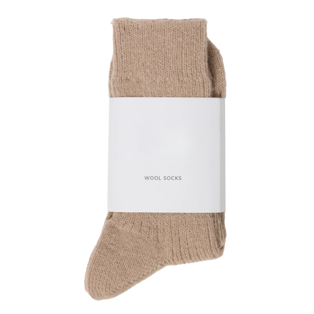 Wheat Cream Wool Socks